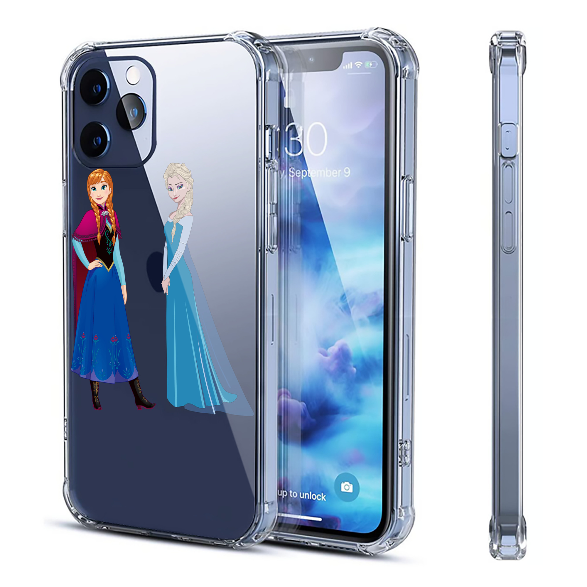 （画像用） アナと雪の女王 アンナ エルサ Frozen Anna Elsa 【iPhone 12シリーズ対応】透明スマホケース（クリアソフトケース）